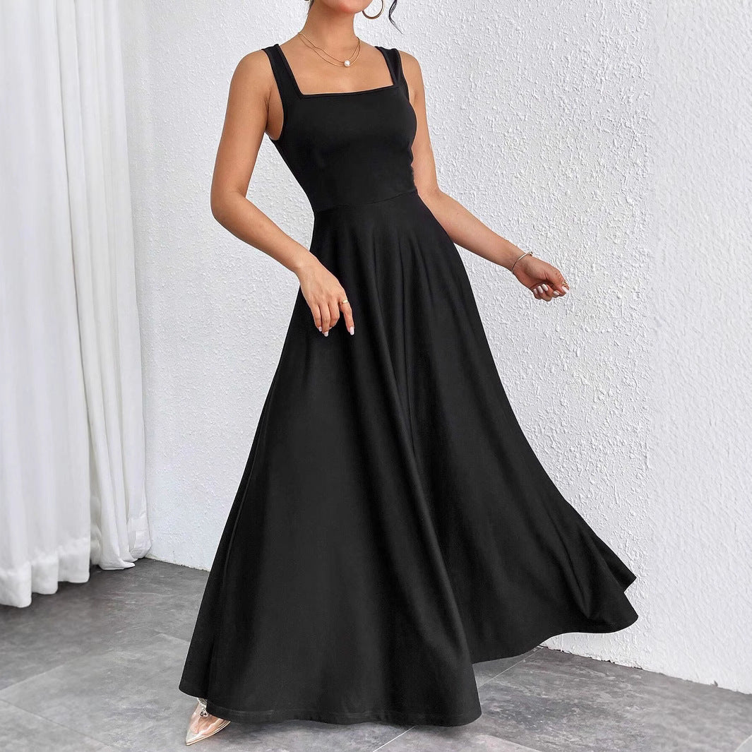 Elegantes Damen Maxikleid mit weichem Schnitt & quadratischem Ausschnitt