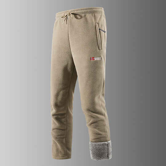 Herren Thermo-Fleece-Jogginghose mit Sherpa‑Bündchen, Kordelzug & Reißverschlusstaschen Shop Nory