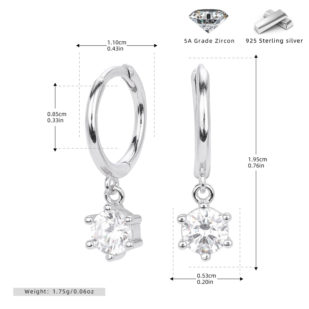 Damen Ohrhänger mit funkelnden Zirkon-Anhängern und hochwertigem 925 Sterling Silber Shop Nory