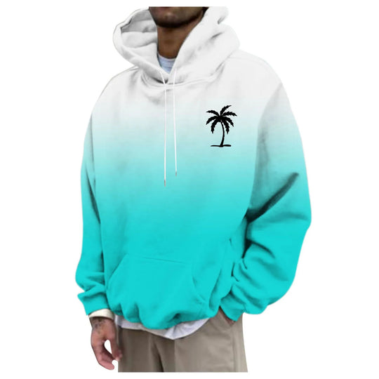 Unisex Trendiger Oversized Kapuzenpullover mit Farbverlauf und Palmenmotiv Shop Nory