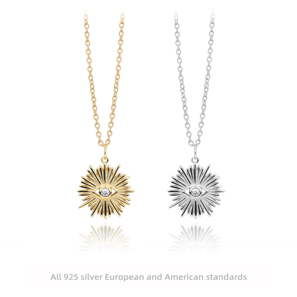 Damen Halskette mit filigranem Augenmotiv aus hochwertigem 925 Sterling Silber Shop Nory