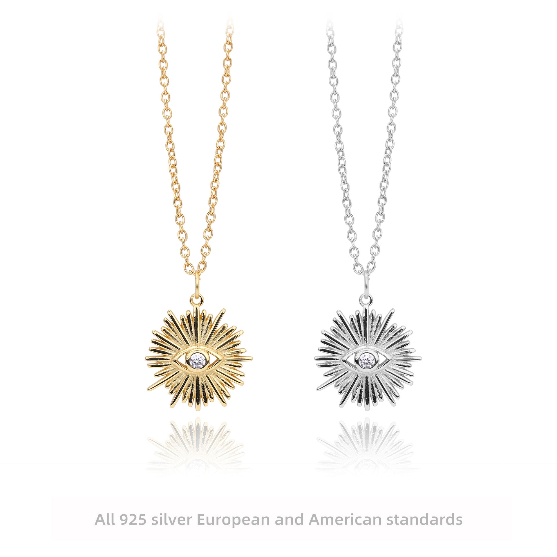 Damen Halskette mit filigranem Augenmotiv aus hochwertigem 925 Sterling Silber Shop Nory