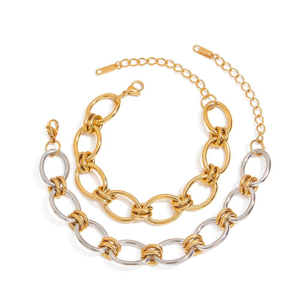Damen Armband mit modernem Kettenmuster und verstellbarem Verschluss Shop Nory