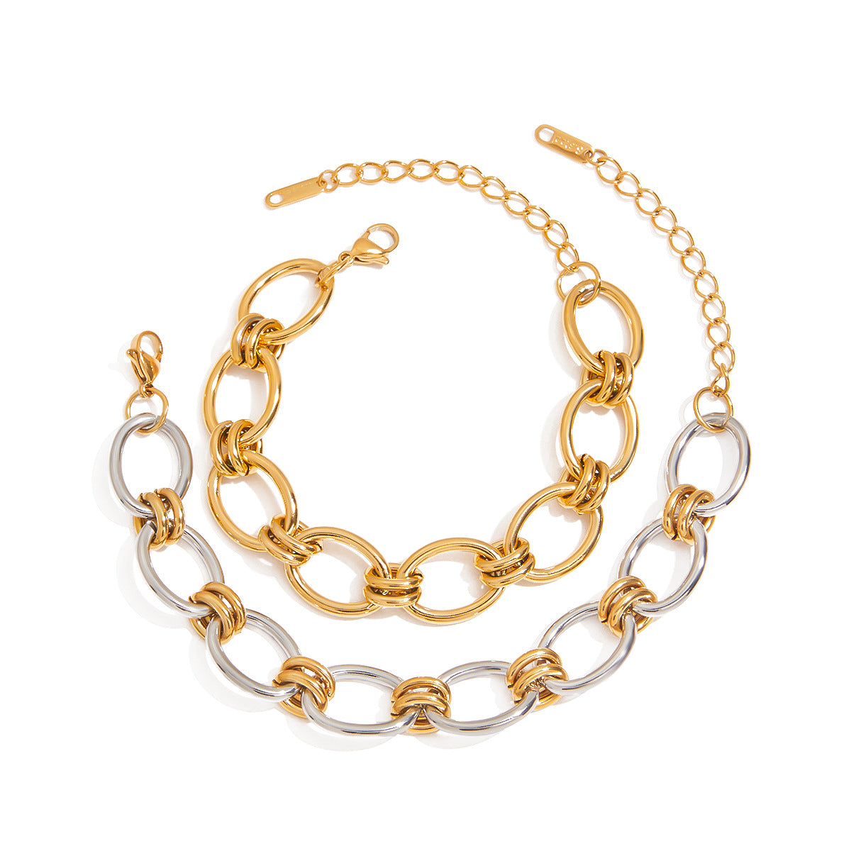 Damen Armband mit modernem Kettenmuster und verstellbarem Verschluss Shop Nory