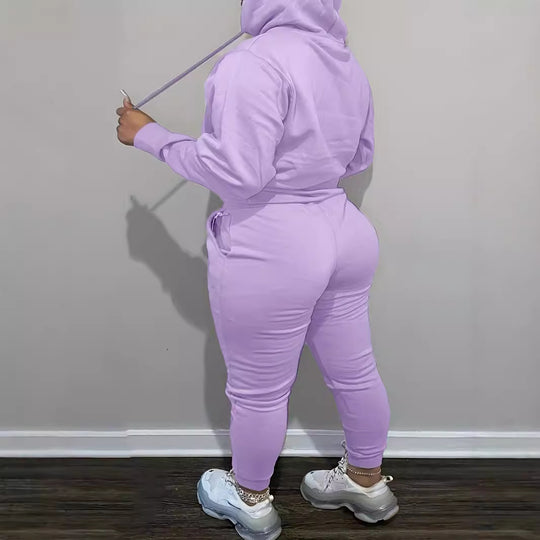 Damen nan kuscheliges Hoodie‑und Jogginghose Set mit hohem Kragen, Kängurutasche und tailliertem Bund Shop Nory