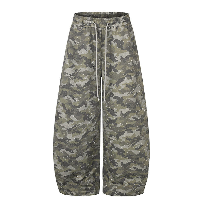 Damen Weite Camouflage-Sweathose mit Ballonbeinen und Tunnelzug Shop Nory