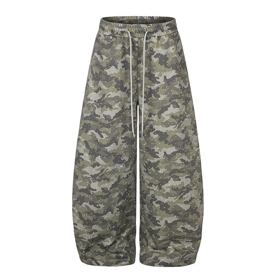 Damen Weite Camouflage-Sweathose mit Ballonbeinen und Tunnelzug Shop Nory