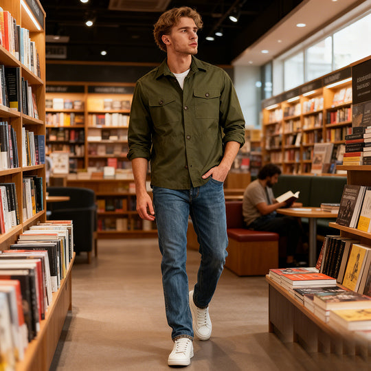 Herren Overshirt aus Baumwoll-Twill mit aufgesetzten Brusttaschen Shop Nory