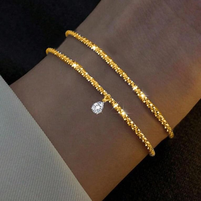 Damen Armreif-Set mit funkelnden Kristallen und zarten Gliederdesigns Shop Nory