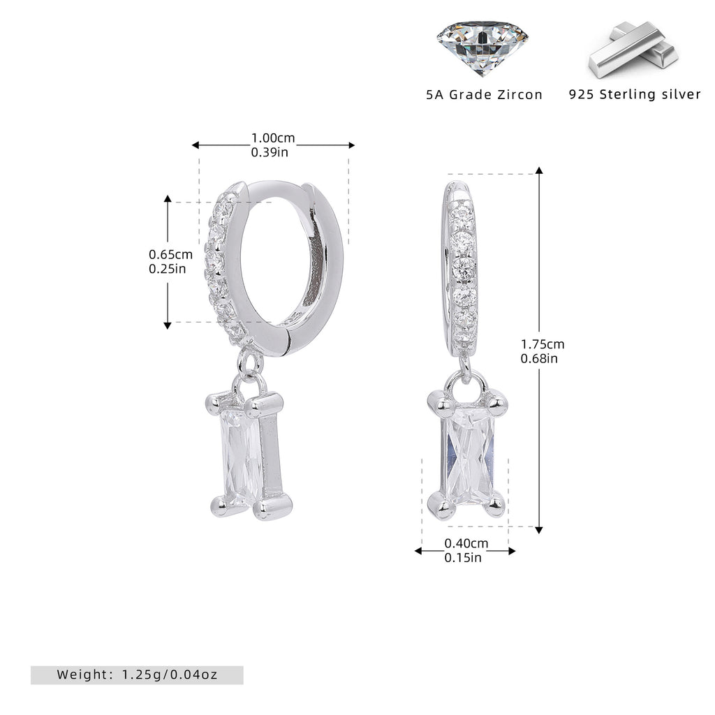 Damen Ohrstecker mit funkelnden Zirkon-Anhängern und hochwertigem 925 Sterling Silber Shop Nory