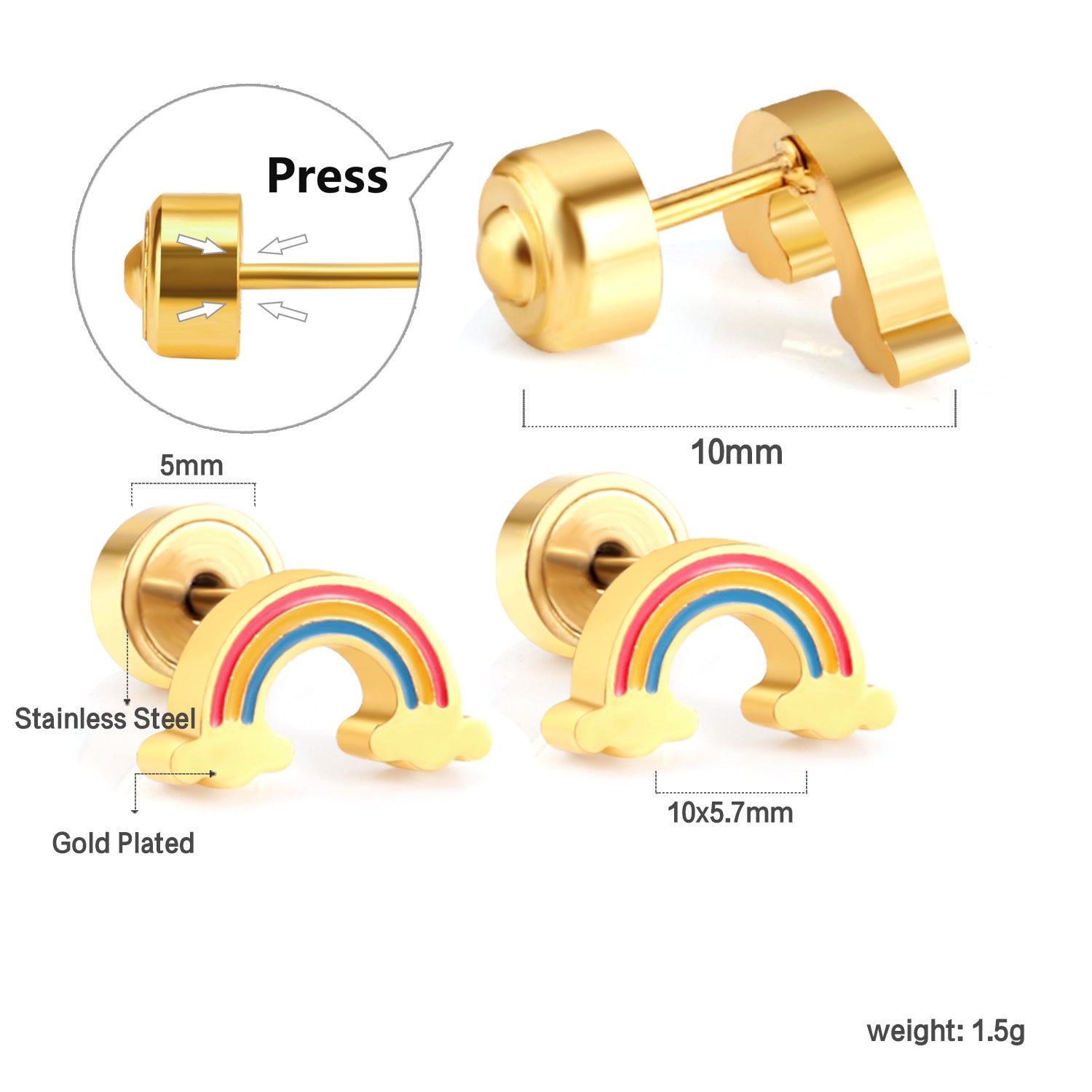 Damen Ohrstecker im fröhlichen Erdbeer-Design Shop Nory