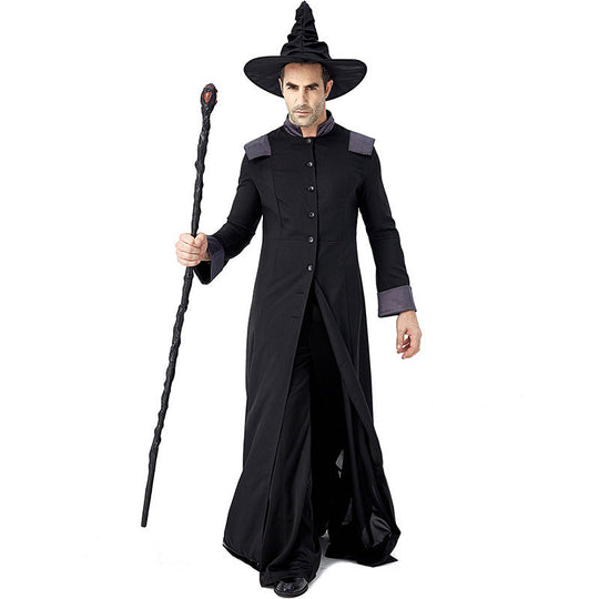 Herren Zaubererkostüm mit detaillierten Symbolen und elegantem Umhang Shop Nory