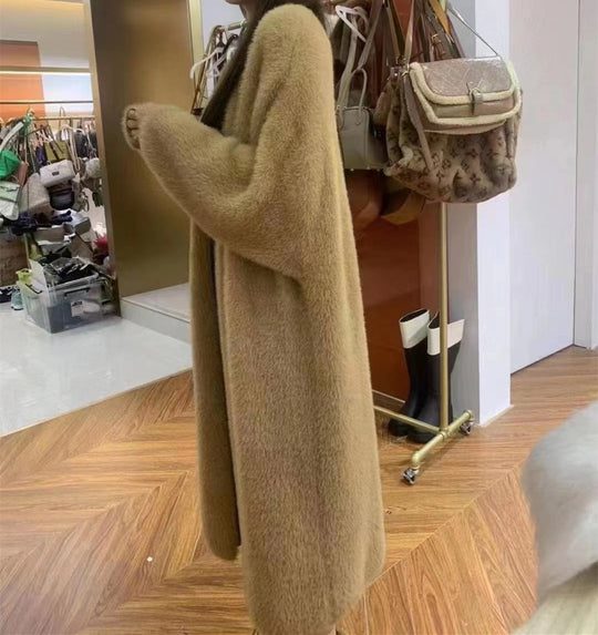 Damen Langer Übergroßer Maxi-Strickcardigan mit offener Front Shop Nory