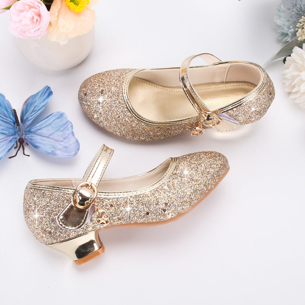 Mädchen Glitzernde Mary Jane Schuhe mit dekorativer Schnalle