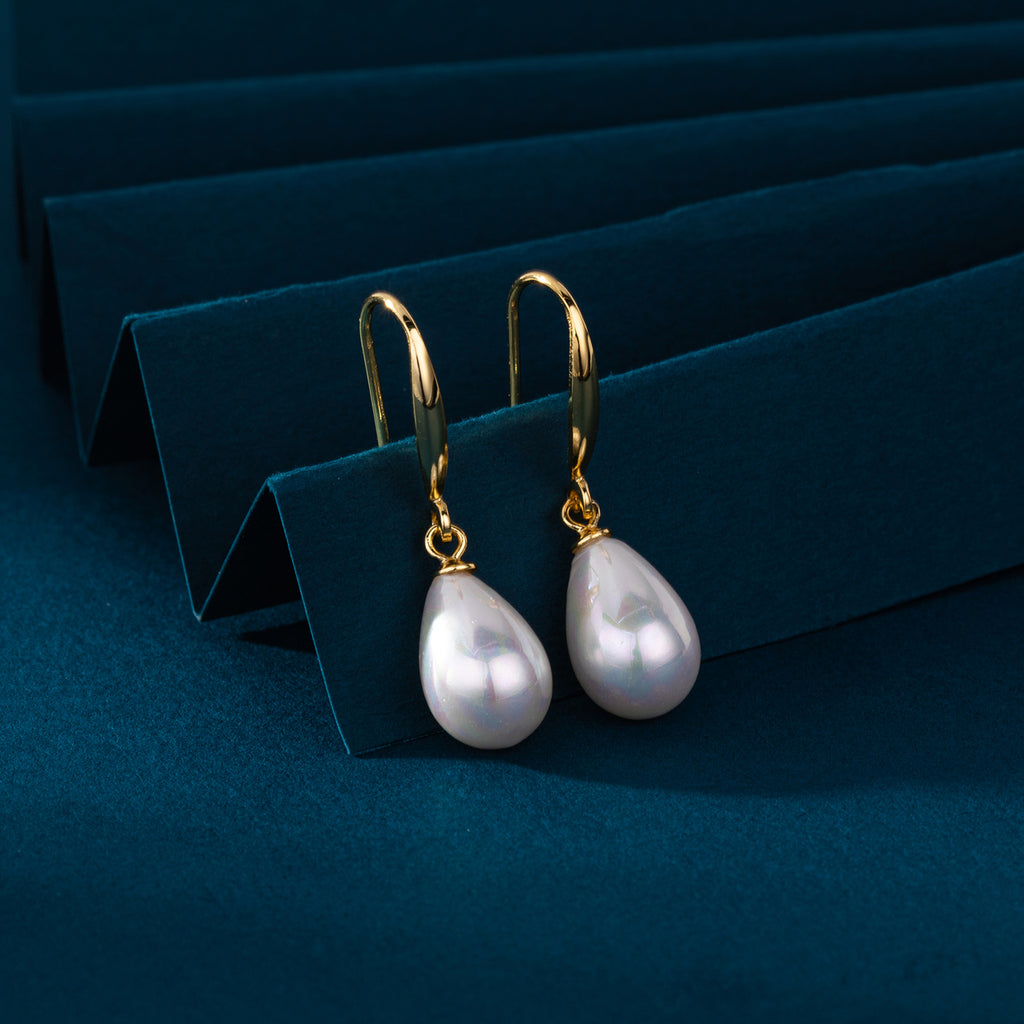 Damen Ohrringe mit eleganten Tropfenperlen aus hochwertigem 925 Sterling Silber Shop Nory