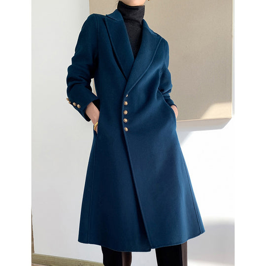 Damen Eleganter Wolle Trenchcoat Shop Nory