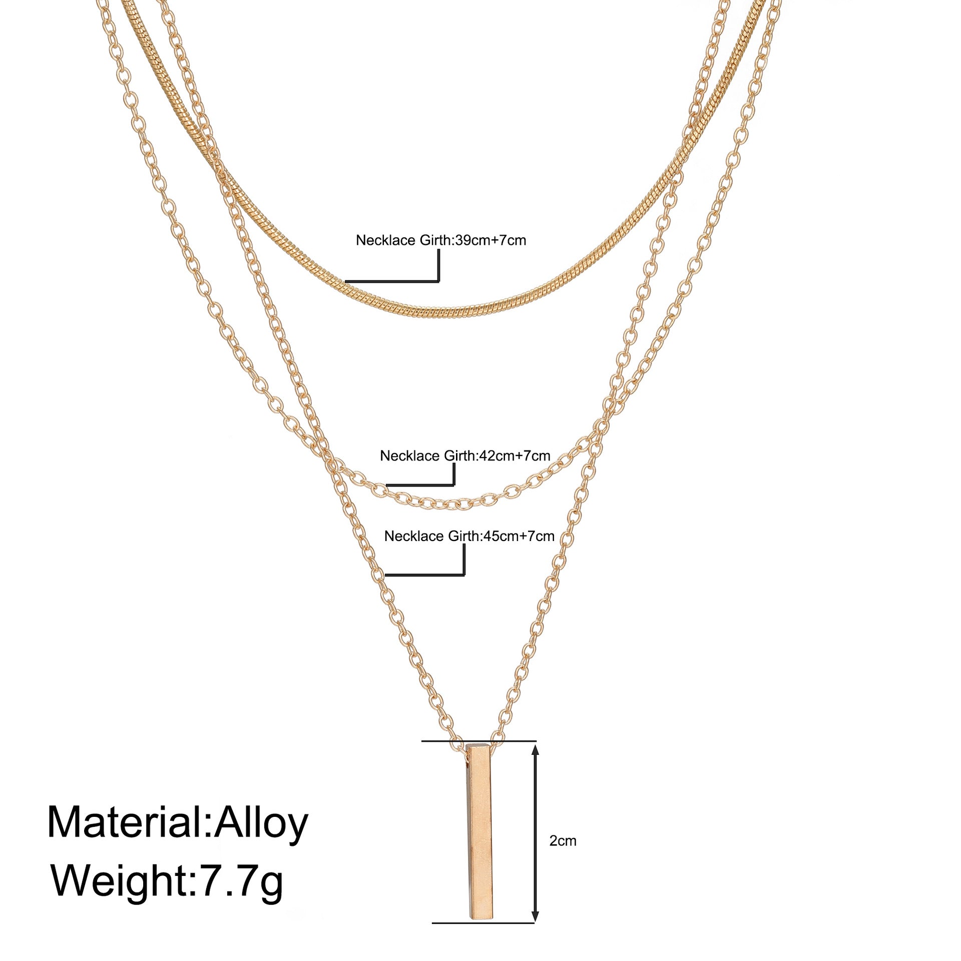 Damen Halskette mit mehreren Anhängern in Stern-, Herz- und Mondform Shop Nory