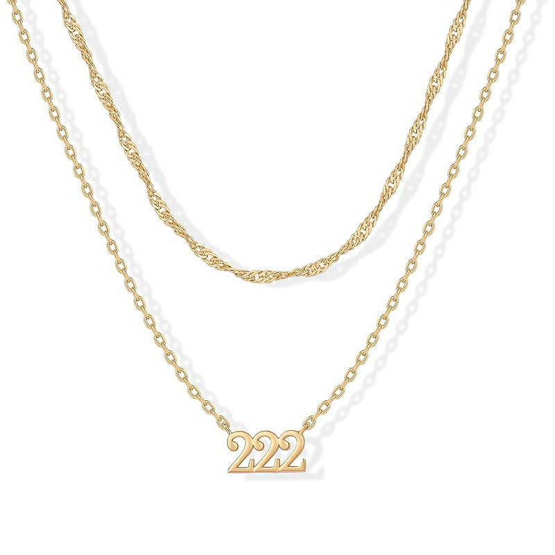 Damen mehrlagige Halskette mit individuellem Zahlenschmuck und eleganten Kettendesigns Shop Nory