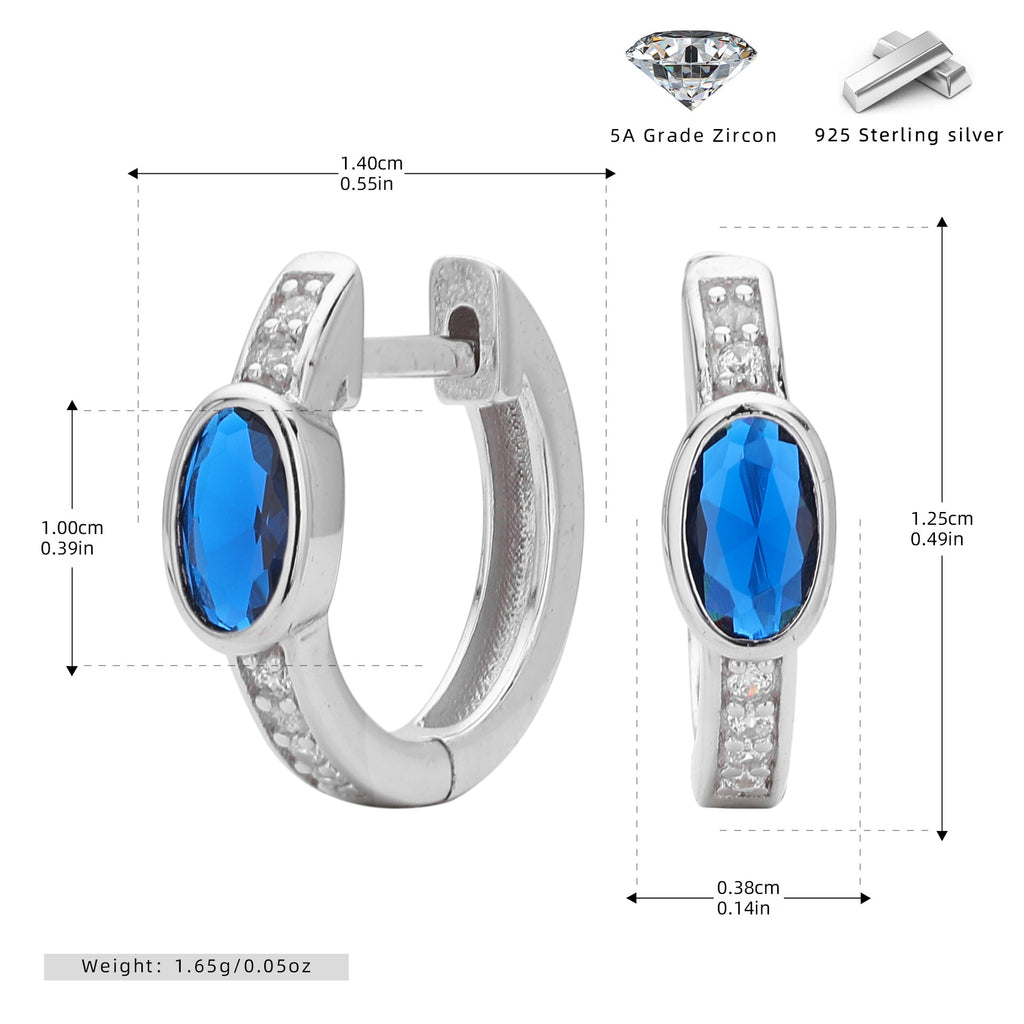 Damen Ohrhänger mit auffälligem ovalem Zirkon und goldfarbener 925er Sterling Silberfassung Shop Nory