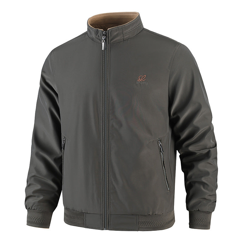 Herren Modische Freizeitjacke mit hohem Stehkragen und praktischen Taschen Shop Nory
