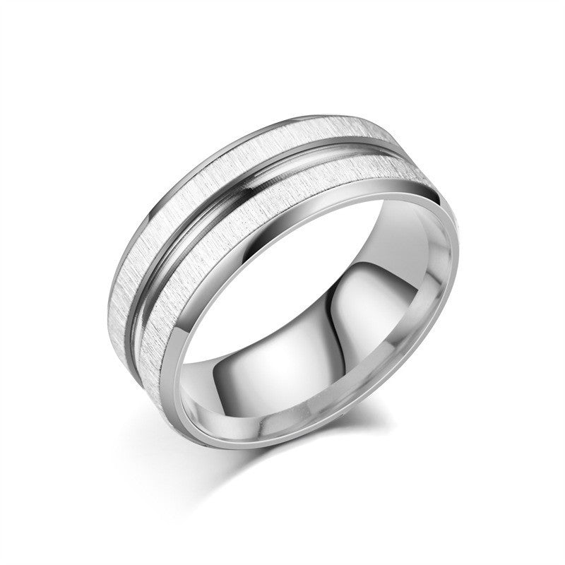 Herren Ring mit stilvollem gebürstetem Edelstahl und schwarzem Akzent Shop Nory