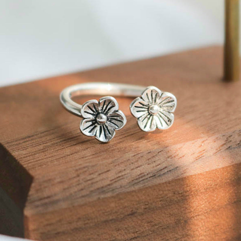 Damen modischer offen gestalteter Ring mit Bambus-Motiv Shop Nory