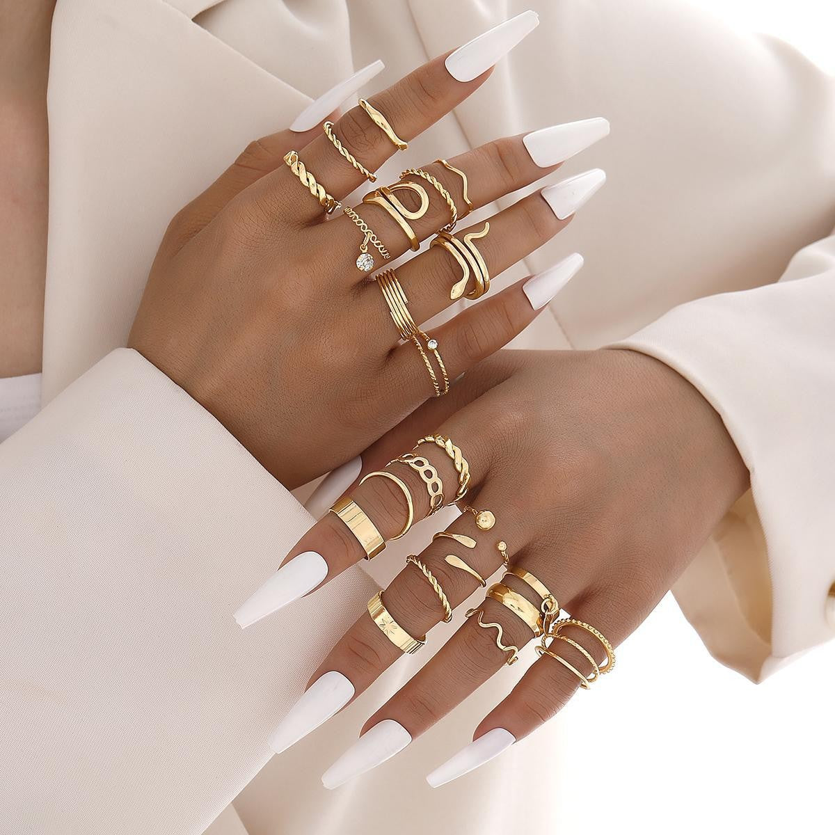 Damen Ring-Set mit einzigartigen Designs und eleganten Zierdetails Shop Nory