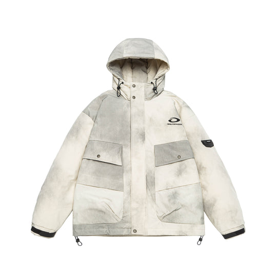Herren Wattierte Parka-Jacke mit Kapuze und Utility-Taschen Shop Nory