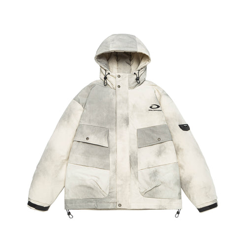 Herren Wattierte Parka-Jacke mit Kapuze und Utility-Taschen Shop Nory