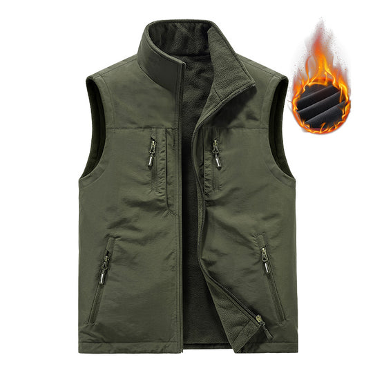 Herren Thermo-Outdoorweste mit Fleece-Innenfutter, windabweisender Shell und Mehrfach-Reißverschlusstaschen Shop Nory