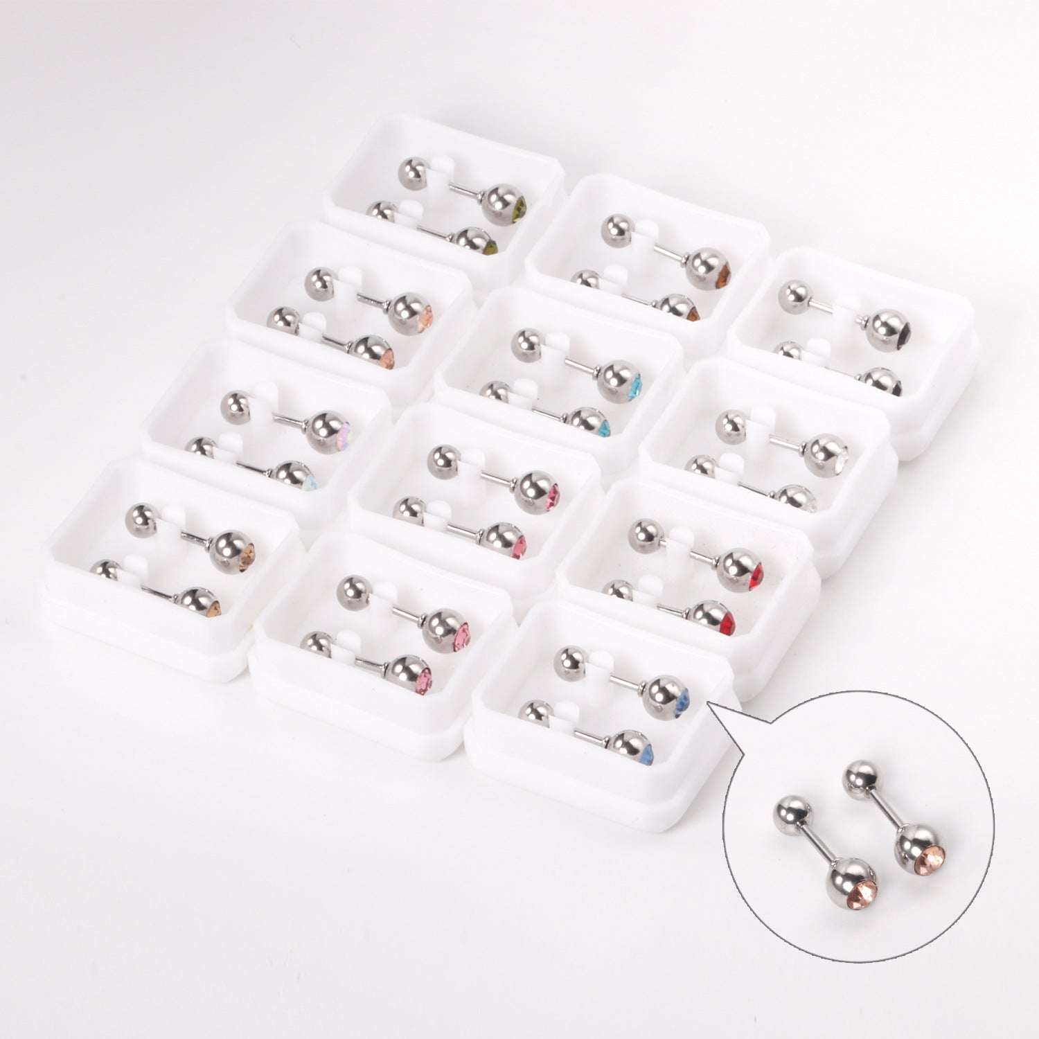 Damen Bauchnabelpiercing mit bunten Kristallanhängern Shop Nory