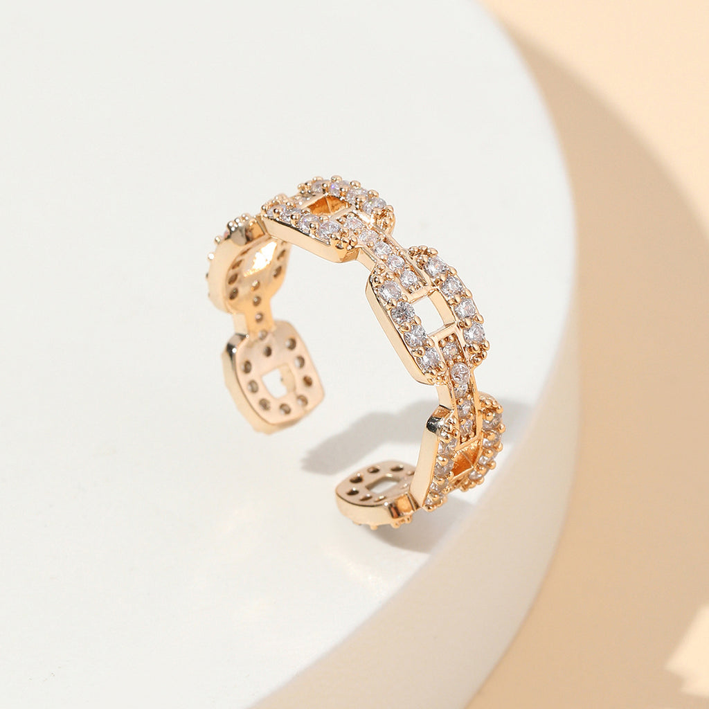 Damen eleganter und funkelnder Ring mit Kristallverzierung Shop Nory