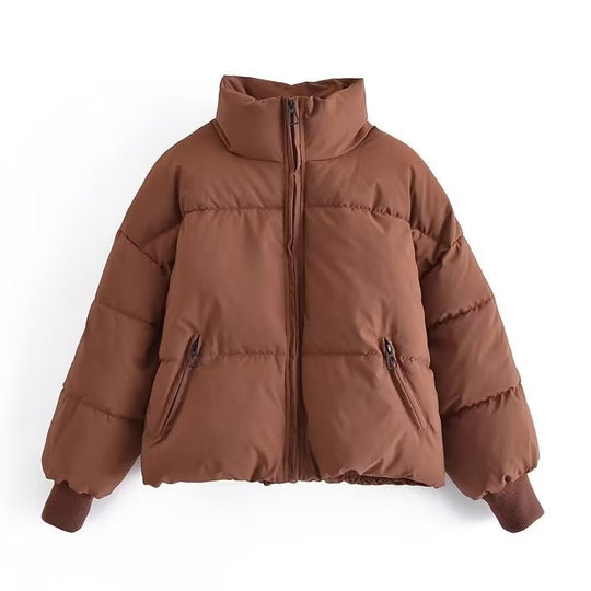 Damen Kurzer Stepp‑Puffer mit hohem Stehkragen und gerippten Bündchen Shop Nory