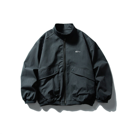 Unisex Oversize Boxy Bomberjacke mit Stehkragen und großen Pattentaschen Shop Nory