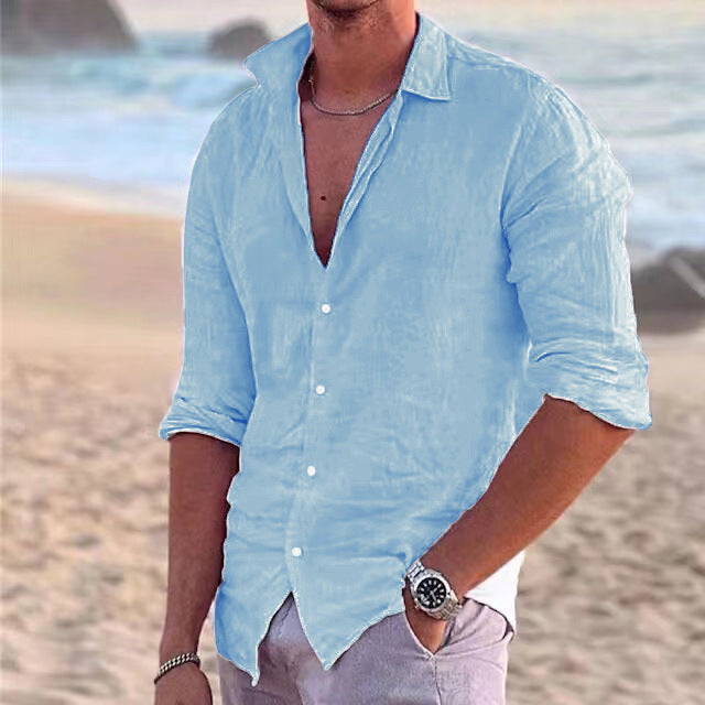 Herren Sommerliche Leinenhemd
