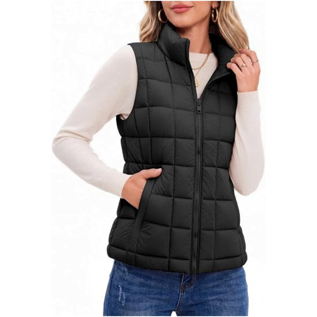 Damen Steppweste mit hohem Stehkragen und Reißverschluss Shop Nory