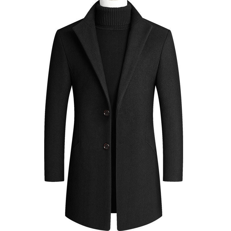 Herren Moderner Wollmix-Kurzmantel mit schlanker Silhouette, Reverskragen und Zweiknopfverschluss Shop Nory