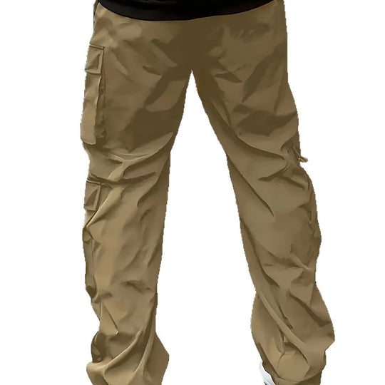 Herren Weite Cargo-Jogginghose mit multifunktionalen Taschen, Reißverschlussdetail und Kordelzugbund Shop Nory