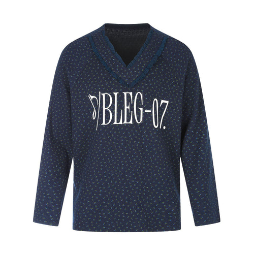Damen Feinstruktur V‑Ausschnitt Strickpullover mit Rüschenkragen Shop Nory