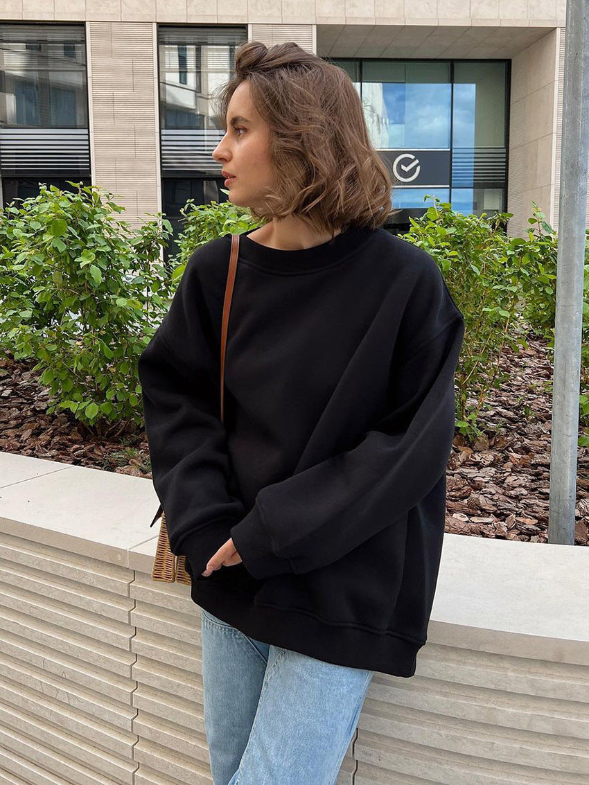 Damen Oversized Sweatshirt im lässigen Stil mit übergroßen Ärmeln und elastischen Bündchen