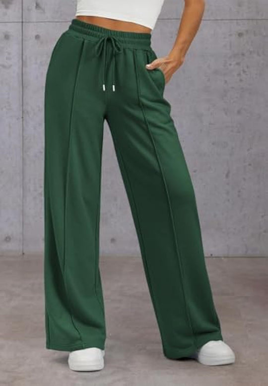 Damen Komfortable Weite Sweatpants mit elastischem Bund und praktischen Taschen
