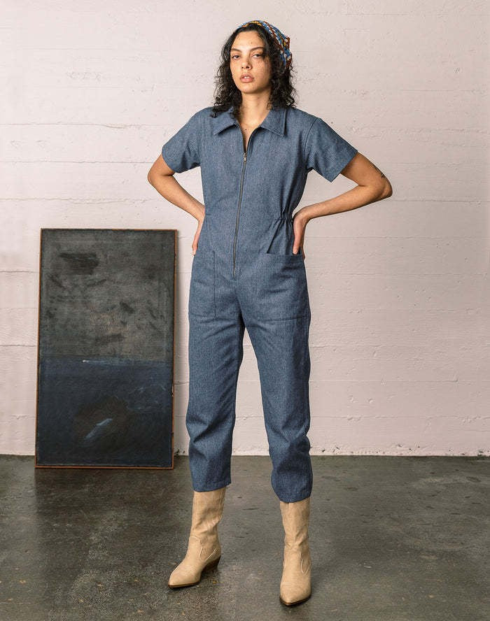 Damen legerer Jumpsuit mit praktischen Taschen und Reißverschluss