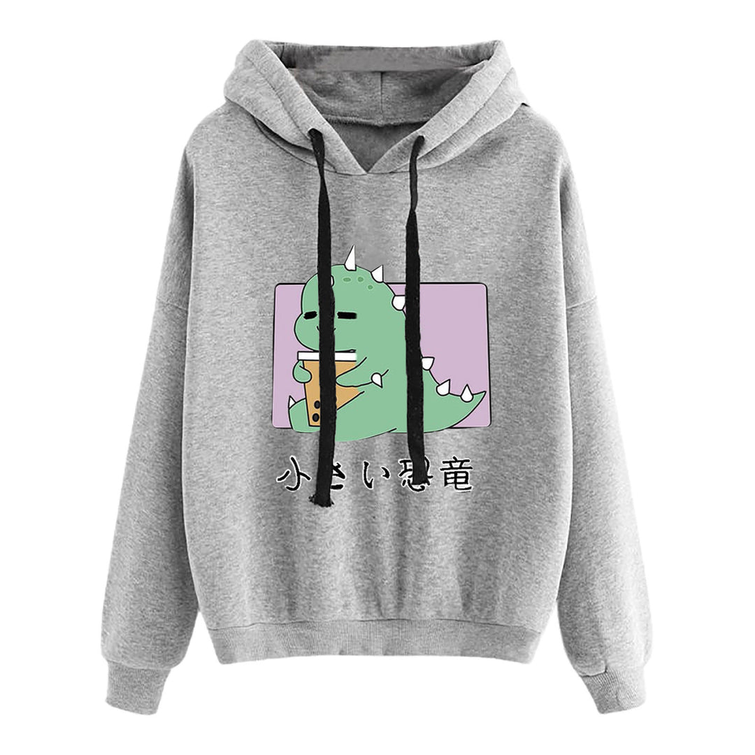 Damen nan kurz geschnittener Cropped-Kapuzenpullover mit niedlicher Frosch-Illustration und verstellbarer Kapuze Shop Nory