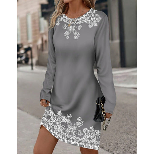 Damen elegantes Bettwäschekleid mit kunstvollen Stickereien Shopnory