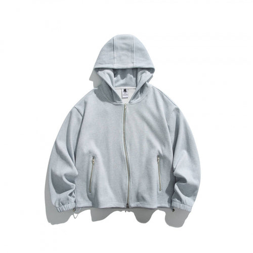 Unisex Oversize-Fleece-Zipjacke mit Kapuze, Zwei-Wege-Reißverschluss und verstellbarem Saum Shop Nory