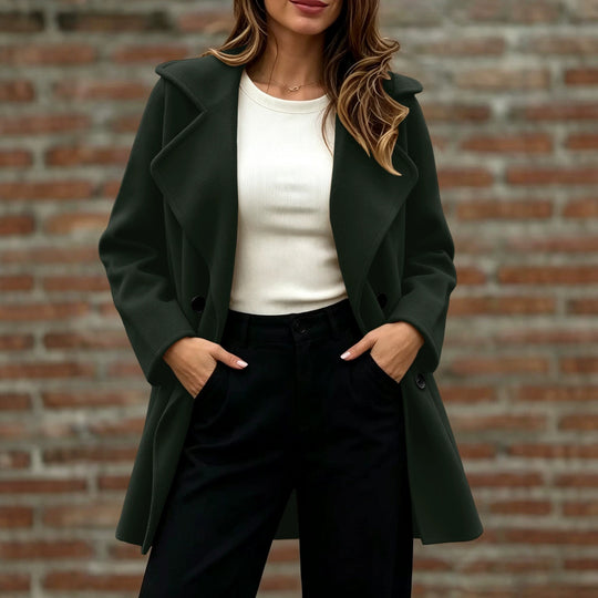 Damen Doppelreihiger Wollmantel mit Oversize-Revers Shop Nory