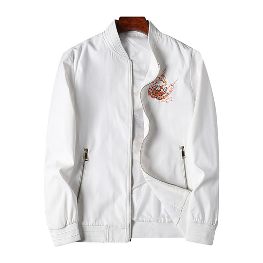 Herren Bomberjacke mit orientalischer Tigerstickerei, leichter Microfaser‑Außenlage und Rippbündchen Shop Nory
