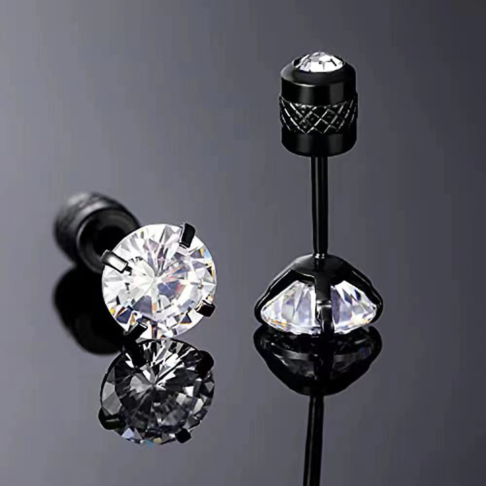 Kristall-Ohrstecker mit Zirkonia-Fassung und Schraubverschluss