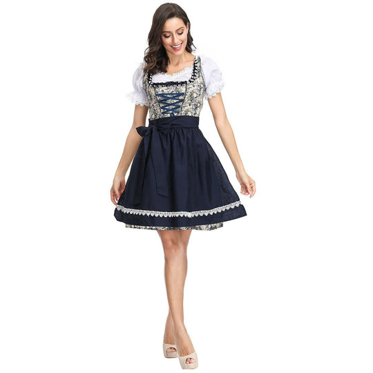 Damen nan traditionelles Dirndlkleid mit geschnürtem Mieder und abnehmbarer Schürze Shop Nory