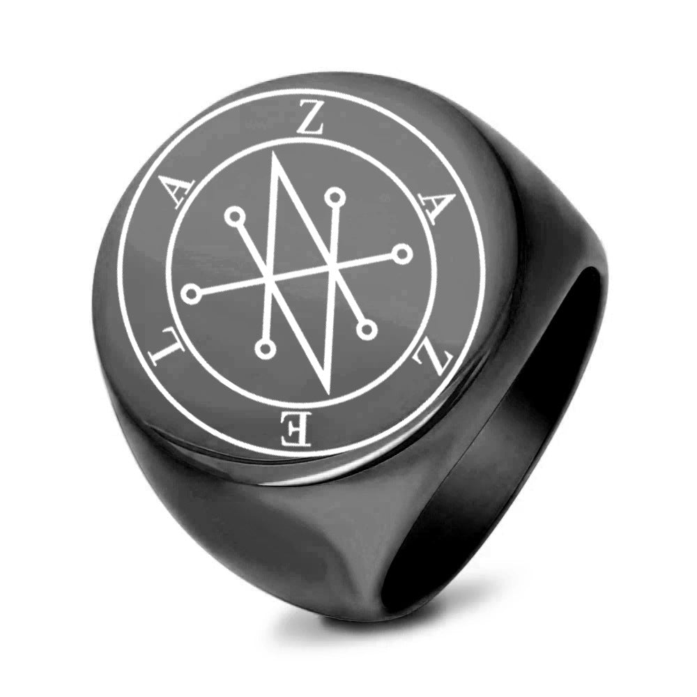 Herren Siegelring mit kunstvollem, geometrischem Design und einzigartigem Symbol Shop Nory